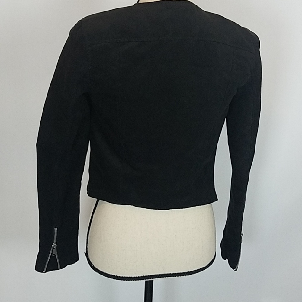 H & M Divided Black Suede Moto Jacket - Picture 4 of 7